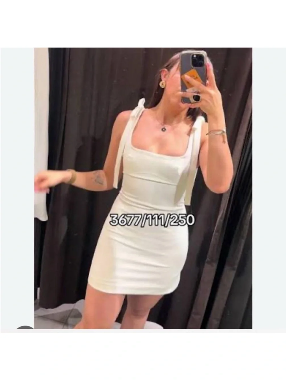 Zara Cream Tie-Shoulder Mini Dress